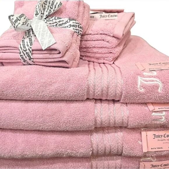 Juicy Couture Home Embroidered Signature Logo Plush Oversized Towel Set - Picture 2 of 10